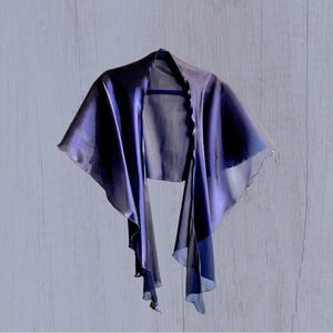 Laura Petites Formal Wedding Shawl in Sheer Navy - NWOT